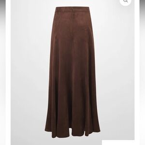 Fame on Central Brown A-Line Women's Suede Skirt midi, fall, neutral, modest